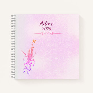 Elegant Golden Floral Vine spiral notebook 