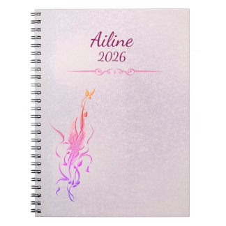 Elegant Golden Floral Vine spiral notebook 