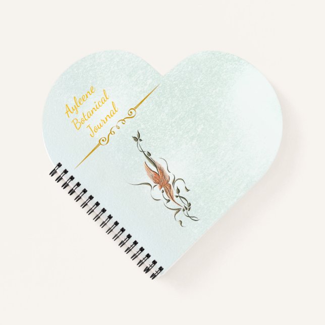 Elegant Golden Floral Vine Spiral Photo Notebook (Front)