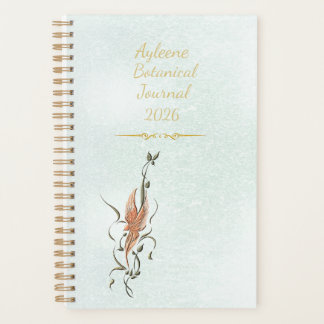 Elegant Golden Floral Vine Spiral planner