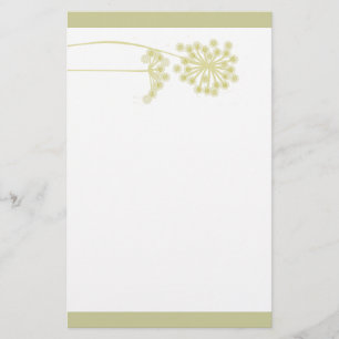 Elegant Golden Flower Design  Nature Stationery