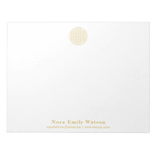 Elegant Golden Flower of Life Professional Large Notepad