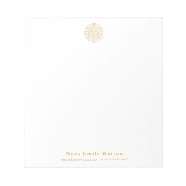 Elegant Golden Flower of Life Professional  Notepad (Front)