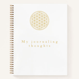 Elegant Golden Flower of Life Template Notebook