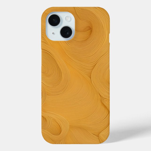 Elegant Golden Flowing Lines Abstract Phone Case (Back)