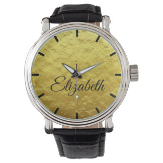 Elegant Golden foil bubbles Customisable Name Watch