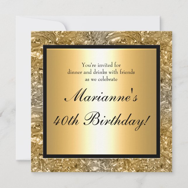 Elegant Golden Foil Look Any Event Invitaiton Invitation (Front)