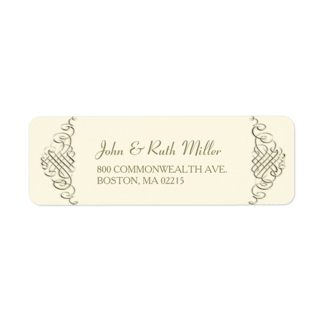 Elegant Golden Frame 1 Return Address Labels (Front)