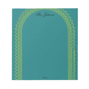 Elegant Golden Frame Teacher Notepad