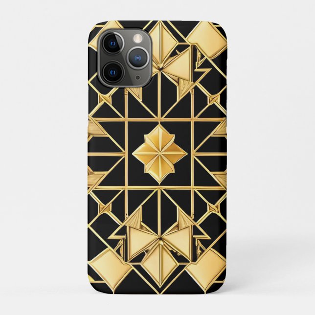 Elegant Golden Geometric Pattern Design Case-Mate iPhone Case (Back)