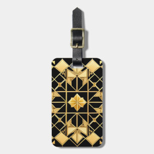 Elegant Golden Geometric Pattern Design Luggage Tag