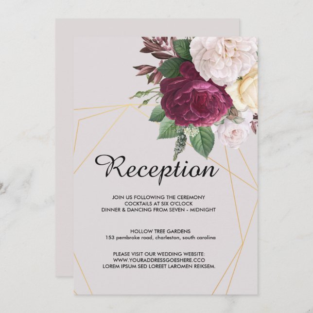 Elegant   golden geometric wedding program invitation (Front/Back)