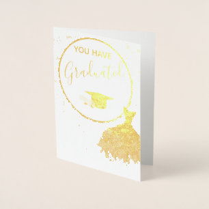 Elegant Golden Glitter Congratulations Graduation Foil Card