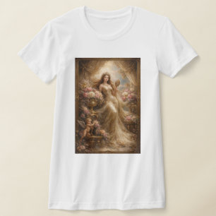 Elegant Golden Goddess with Cherub T-Shirt