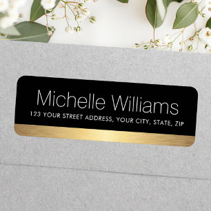 Elegant golden gradient border return address
