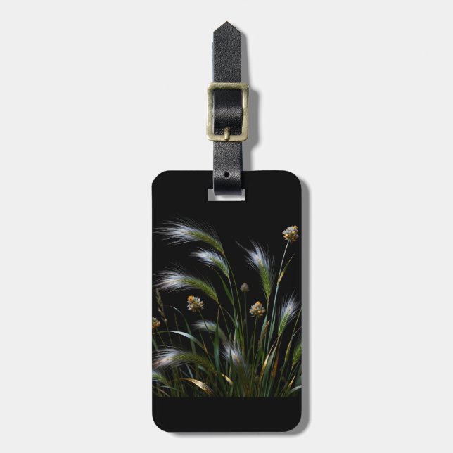 Elegant Golden Grass Luggage Tag (Front Vertical)