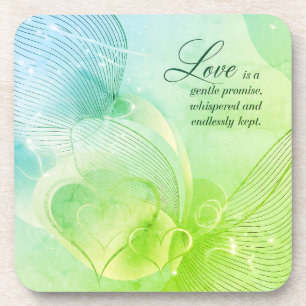 Elegant Golden Heart Romance Art Coaster