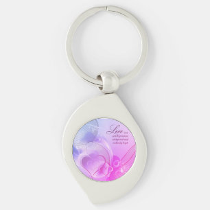 Elegant Golden Heart Romance Art Key Ring