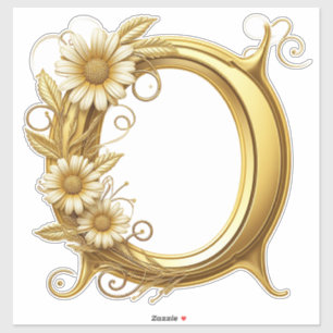 Elegant Golden Letter Q With Floral Embellishments