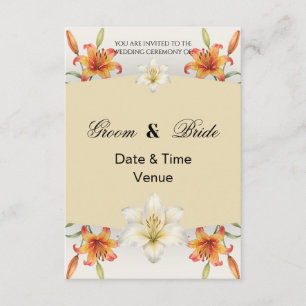 Elegant Golden Lily Wedding Invite