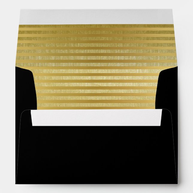 Elegant Golden Lines / Stripes Envelopes (Back (Bottom))