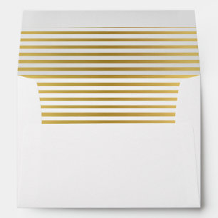 elegant golden lines / stripes inside white envelope