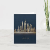 Elegant Golden London City Skyline Illustration