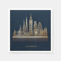 Elegant Golden London City Skyline Illustration