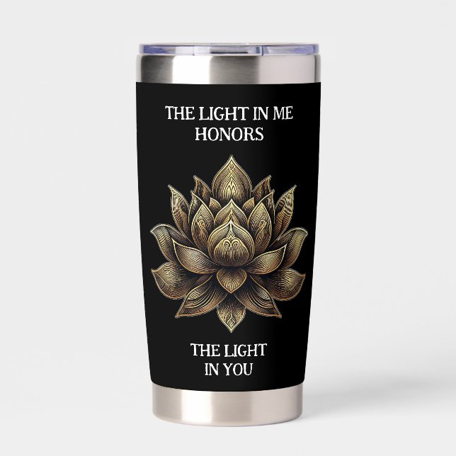 Elegant Golden Lotus Flower The Light in Me ... Insulated Tumbler (Front)