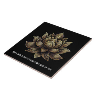 Elegant Golden Lotus Flower The Light in Me ... Tile
