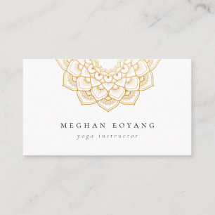 Elegant Golden Mandala Logo Business Card