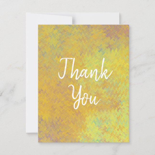 Elegant Golden Marbling Thank You Card (Front)