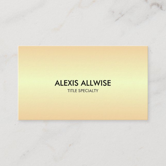 Elegant Golden Metallic Look Business Card (Front)