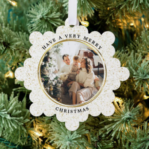 Elegant Golden Minimal Personalised Tree Decoration Card