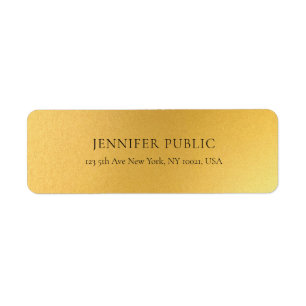 Elegant Golden Modern Glamour Gold Return Address