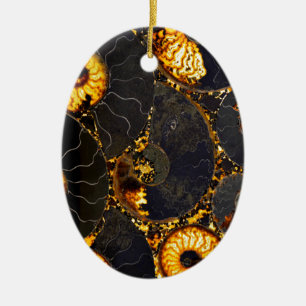Elegant golden nautilus design ceramic tree decoration