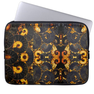 Elegant golden nautilus design laptop sleeve