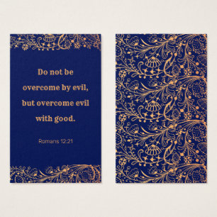 Elegant Golden Navy Blue Pattern Bible Bookmark