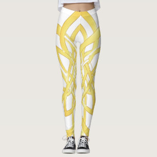 Elegant Golden Ornamental Pattern Design Leggings