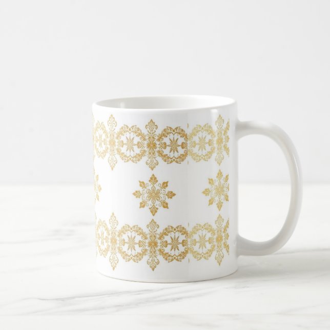 "Elegant Golden Pattern Mug" Coffee Mug (Right)