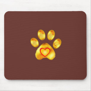 Elegant Golden Paw Mouse Mat