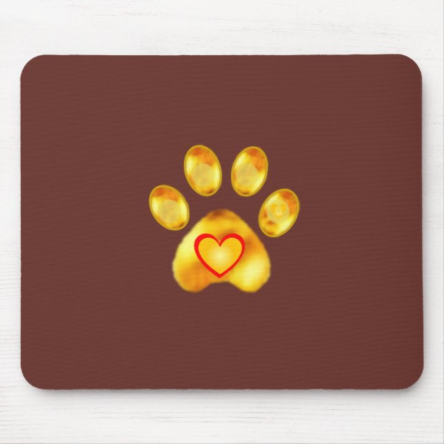 Elegant Golden Paw Mouse Mat (Front)