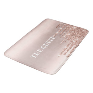 Elegant golden pink and shiny glitters bath mat