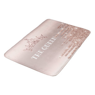 Elegant golden pink and shiny glitters bath mat