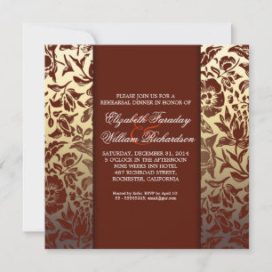 elegant golden rehearsal dinner invitations
