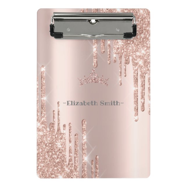 Elegant golden rose glitter, clipboard (Front)