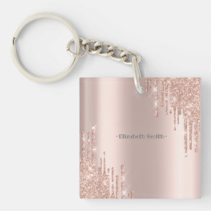 Elegant golden rose key ring