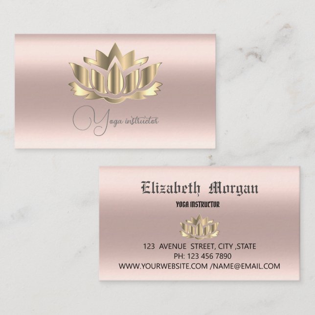 Elegant golden rose mandala gold business card (Front/Back)