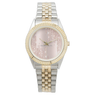 Elegant golden rose watch