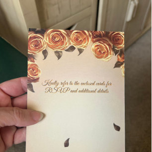 Elegant Golden Roses Champagne Dreams Invitation